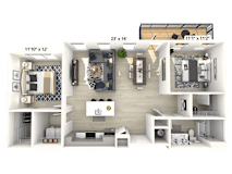 2 bed 1 bath at Luxe 360 on Centerpointe Apartments, Midlothian, Virginia