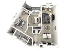 2 bed 1 bath C at Luxe 360 on Centerpointe Apartments, Virginia, 23114