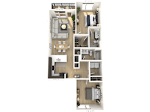 C1 Floor Plan at Upper Vue Flats, Ohio, 43016
