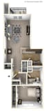 1-Bed/1-Bath, Erie Floor Plan