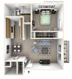 1-Bed/1-Bath, Magnolia Floor Plan at Laurel Woods Apartments, South Carolina