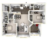 The Castello - 2 BR 2 BA Floor Plan