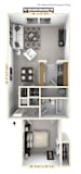 The Starboard - 1 BR 1 BA Floor Plan at WaterFront Apartments, Virginia Beach, VA