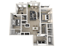 An Aerial View of the Union Floor Plan  at Alexandria of Carmel Apartments, Indiana