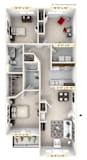 The Wilson - 3 BR 2 BA Floor Plan at Enclave Apartments, Midlothian, VA