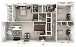 The Augusta - 3 BR 2 BA Floor Plan