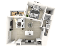 1 bed 1 bath C at Luxe 360 on Centerpointe Apartments, Midlothian, Virginia