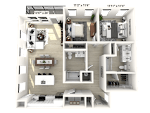 2 bed 2 bath C at Luxe 360 on Centerpointe Apartments, Midlothian, Virginia