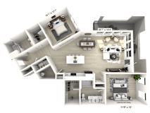 2 bed 2 bath E at Luxe 360 on Centerpointe Apartments, Virginia