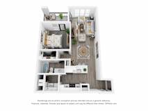 Juniper Floor Plan at Uptown Square Apartments, Troy, 48083