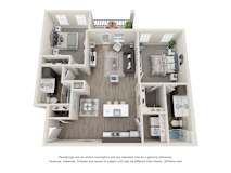 Spruce Floor Plan at Montgomery Place Apartments, Illinois