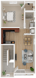 Residence 1U - 1 bed 1 bath 717 sqft