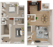 Residence 2 - 2 bed 2 bath 1225 sqft
