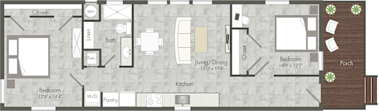 Unit D floor plan
