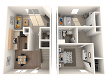 2 Bed 1.5 Bath Floorplan at Nola 624, West Covina, CA 91790