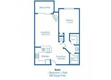Beach Floor Plan at Norwalk Metropointe, California, 90650