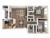 Chestnut Floor Plan at Verandas Apartments, West Covina