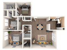 Willow Floor Plan at Verandas Apartments, West Covina, CA