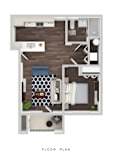 The Banks on Bradley Apartments 3D Floor Plans - 1x1