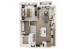 A3 Floor Plan at Lenox Cooper Apartments, Arlington, Texas