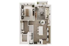 A4 Floor Plan at Lenox Cooper Apartments, Arlington