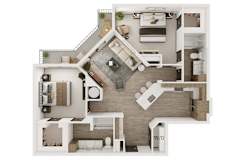 B5 Floor Plan at Lenox Cooper Apartments, Arlington, Texas