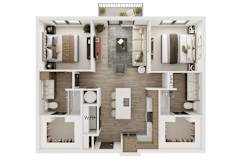B1 Floor Plan at Lenox Cooper Apartments, Texas, 76015