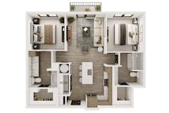 B2 Floor Plan at Lenox Cooper Apartments, Arlington, TX, 76015