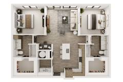 B4 Floor Plan at Lenox Cooper Apartments, Arlington, 76015
