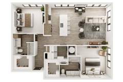 B7 Floor Plan at Lenox Cooper Apartments, Arlington