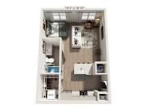 The Wrenley Apartments Charlotte, NC Studio Floor Plan A1