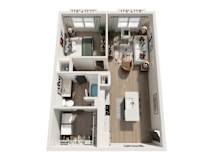 The Wrenley Apartments Charlotte, NC One Bedroom Floor Plan A2