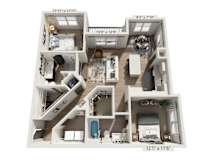 The Wrenley Apartments Charlotte, NC Two Bedroom Floor Plan B1