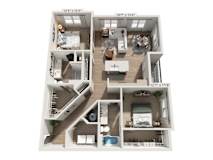 The Wrenley Apartments Charlotte, NC Two Bedroom Floor Plan B2