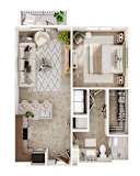 A series of images showing a top-down view of a bathroom layout.
