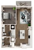 Skye Suwanee Town Center Apartments in Suwanee, Georgia One Bedroom Floor Plan