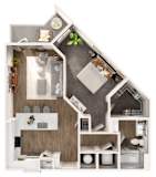 Skye Suwanee Town Center Apartments in Suwanee, Georgia One Bedroom Floor Plan