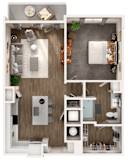 Skye Suwanee Town Center Apartments in Suwanee, Georgia One Bedroom Floor Plan