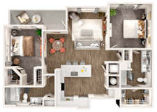 Skye Suwanee Town Center Apartments in Suwanee, Georgia Two Bedroom Floor Plan