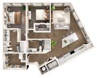 Skye Suwanee Town Center Apartments in Suwanee, Georgia Two Bedroom Floor Plan