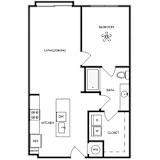 Axis Midtown Apartments in Atlanta, Georgia One Bedroom Floor Plan