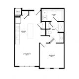 A black and white image of a floor plan for a house.