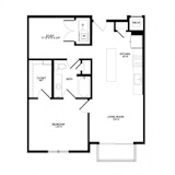 A black and white image of a floor plan for a house.