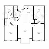 A black and white image of a floor plan for a house.