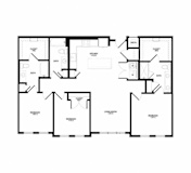 A black and white image of a floor plan for a house.