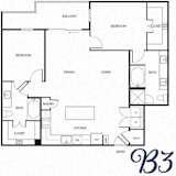 the b3 floor plan  3 bedroom with 2 baths