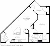 One-Bedroom Floor Plan A4 | Axis Hamilton Apartments