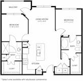Two-Bedroom Floor Plan B1 | Axis Hamilton Apartments