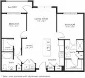 Two-Bedroom Floor Plan B2 | Axis Hamilton Apartments