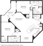 Two-Bedroom Floor Plan B3 | Axis Hamilton Apartments